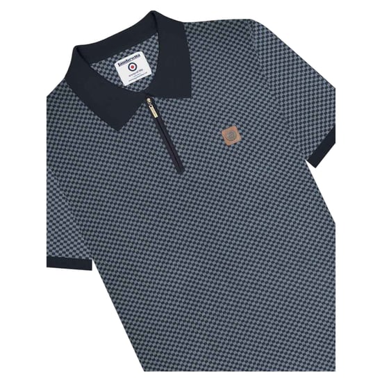 Lambretta - Poloshirt für Herren, mit kurzem Reißverschluss (Marine) - Image 3