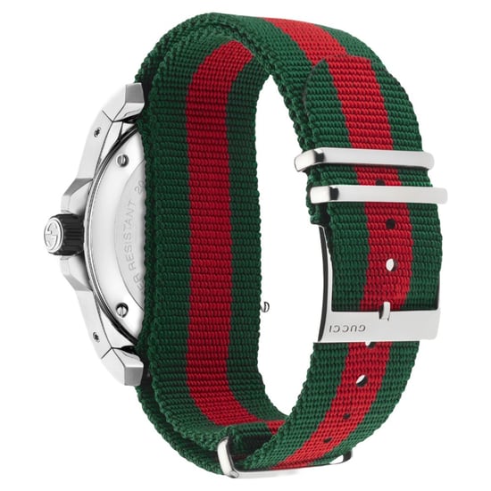 Gucci YA136209 Herrenuhr mit schwarzem Zifferblatt und Nylonarmband - Image 2