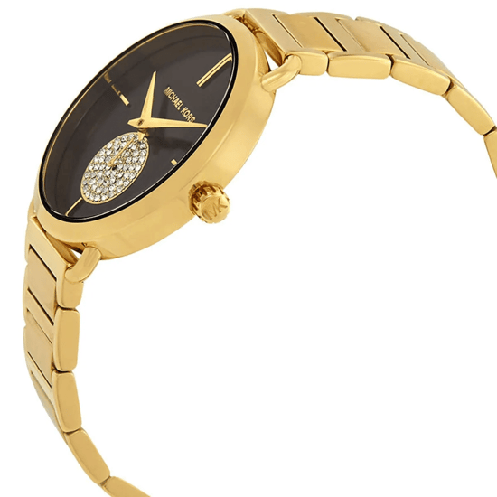 Michael Kors Portia MK3788 Damen 36,5 mm Gold Edelstahl Armbanduhr mit schwarzem Ziffernblatt - Image 4