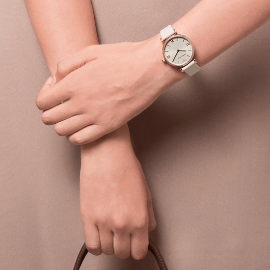 Emporio Armani AR1769 Gianni T-Bar 32 mm Beige Damenarmbanduhr - Image 6