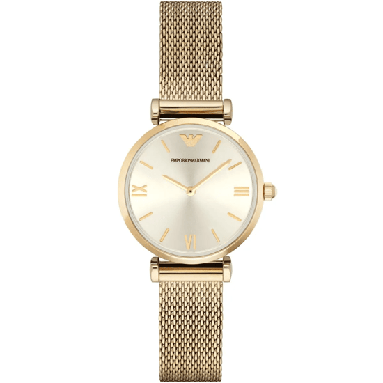 Emporio Armani AR1957 Retro Damen 32mm Gold Edelstahl Uhr - Image 1