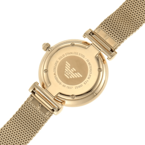 Emporio Armani AR1957 Retro Damen 32mm Gold Edelstahl Uhr - Image 6