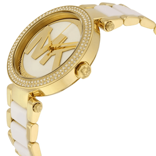 Michael Kors Parker MK6313 Weißes Zifferblatt 39 mm Damen Gold & Weiß Uhr - Image 4