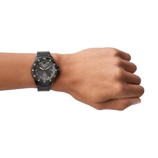 Emporio Armani AR11398 Herren Dreihand-Datum Uhr in Schwarz - Image 3