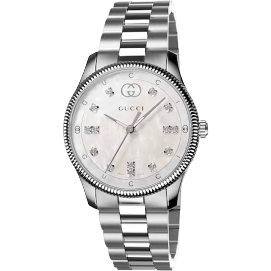 Gucci YA1265064 G-Timeless Damenarmbanduhr 29 mm Perlmuttzifferblatt mit Diamantakzenten - Image 1