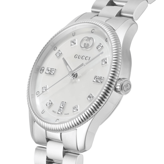 Gucci YA1265064 G-Timeless Damenarmbanduhr 29 mm Perlmuttzifferblatt mit Diamantakzenten - Image 4