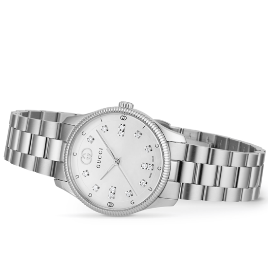 Gucci YA1265064 G-Timeless Damenarmbanduhr 29 mm Perlmuttzifferblatt mit Diamantakzenten - Image 6