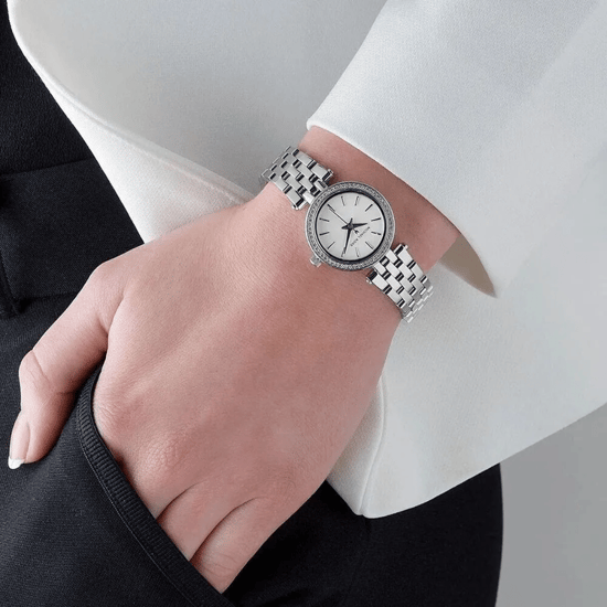 Michael Kors Petite Darci MK3294 Damen Armbanduhr aus Edelstahl Silber 26mm - Image 6