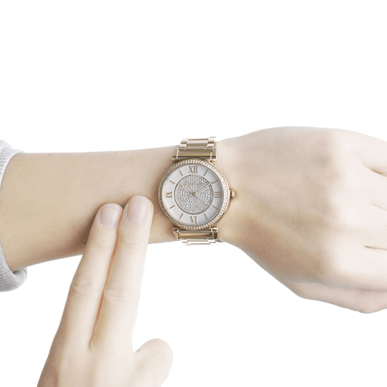 Michael Kors MK3332 Catlin Kristallzifferblatt Damenuhr, Gelbgold, 38 mm - Image 5