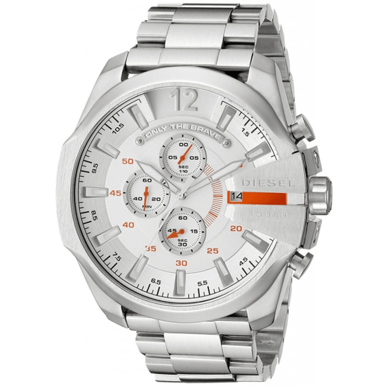 Diesel Mega Chief DZ4328 Chronograph 51mm Silber Edelstahl Herrenarmbanduhr - Image 3