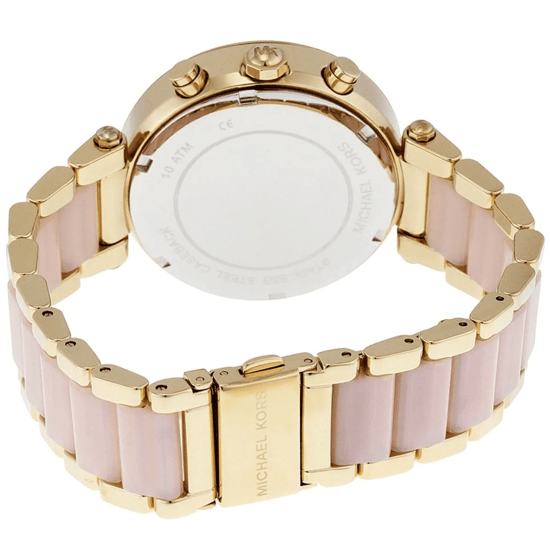 Michael Kors Parker MK6326 Damenarmbanduhr mit pinkem Zifferblatt 39mm aus vergoldetem Edelstahl - Image 2