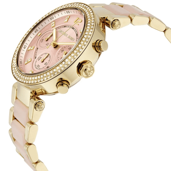 Michael Kors Parker MK6326 Damenarmbanduhr mit pinkem Zifferblatt 39mm aus vergoldetem Edelstahl - Image 5
