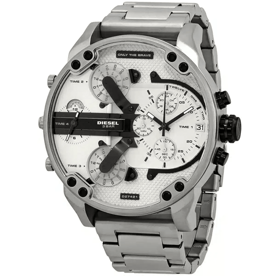 Diesel Mr. Daddy 2.0 DZ7421 Chronograph Herren Silber Edelstahl Uhr - Image 3