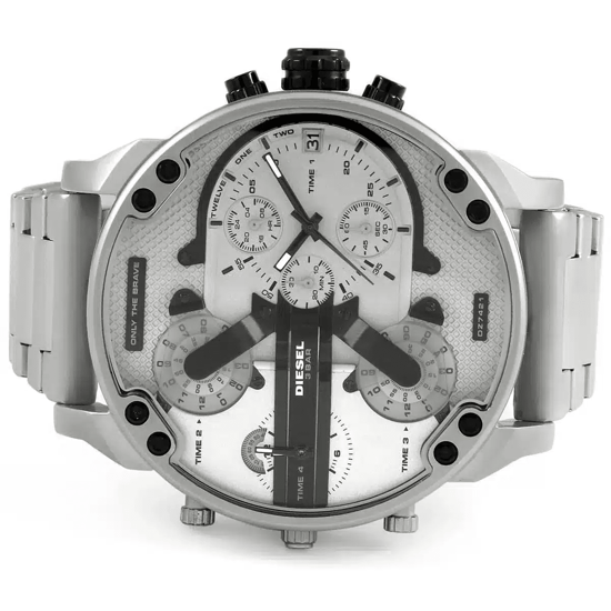 Diesel Mr. Daddy 2.0 DZ7421 Chronograph Herren Silber Edelstahl Uhr - Image 5