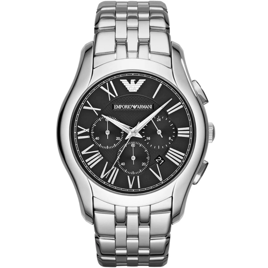Emporio Armani AR1786 Herren Chronographuhr, Zifferblatt Schwarz, Silber Edelstahl - Image 1