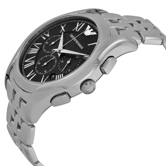 Emporio Armani AR1786 Herren Chronographuhr, Zifferblatt Schwarz, Silber Edelstahl - Image 4