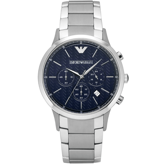 Emporio Armani Renato AR2486 Chronograph Herrenuhr 43 mm mit blauer Zifferblatt - Image 1