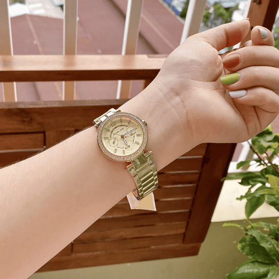 Michael Kors MK6056 Parker Chronograph 33mm Gold Edelstahl Damenuhr - Image 3