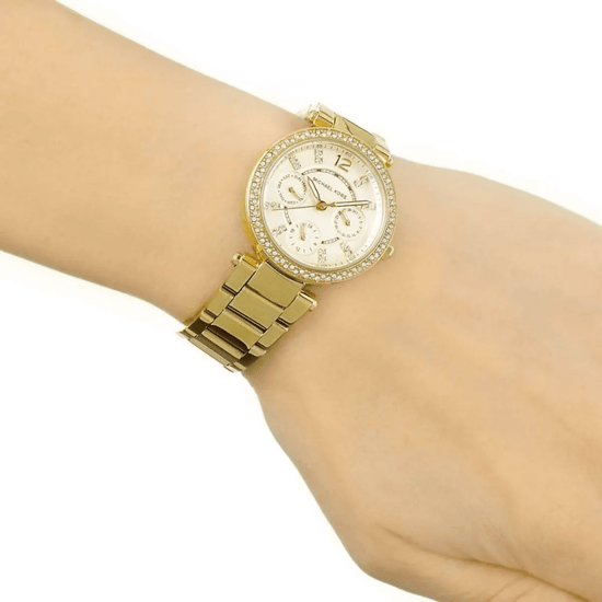 Michael Kors MK6056 Parker Chronograph 33mm Gold Edelstahl Damenuhr - Image 4