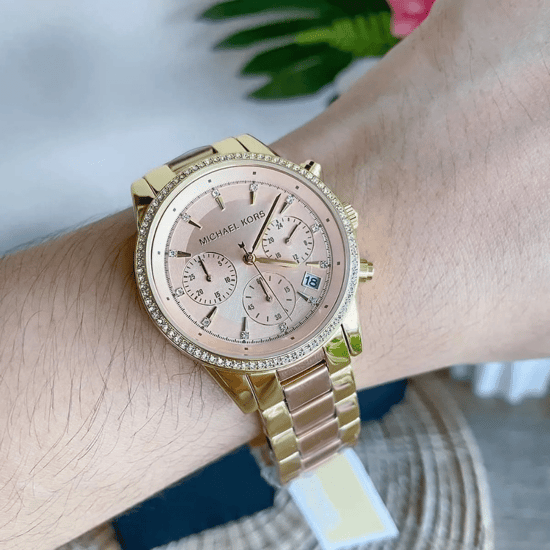 Michael Kors MK6475 Ritz Zweifarbig 37mm Damen Chronograph Uhr - Image 6