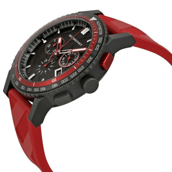 Burberry BU9805 Herren-Chronograph mit 42 mm rotem Armband - Image 4
