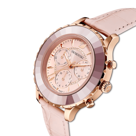 Swarovski Octea 5452501 Roségold Pink Leder Damenarmbanduhr - Image 3