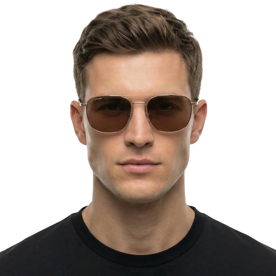 Herren Rechteckige Metall-Sonnenbrille L269S - Image 2
