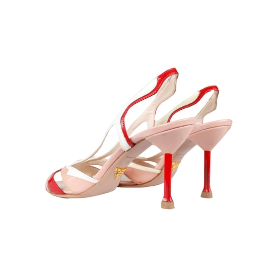 Prada dreifarbige Slingback-Sandalen mit Absatz – Modelljahr 2010 - Image 2