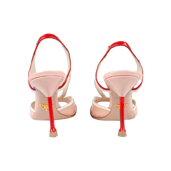 Prada dreifarbige Slingback-Sandalen mit Absatz – Modelljahr 2010 - Image 4