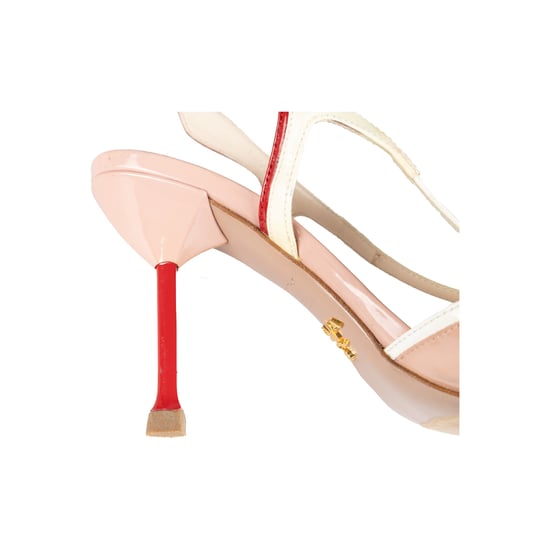 Prada dreifarbige Slingback-Sandalen mit Absatz – Modelljahr 2010 - Image 5