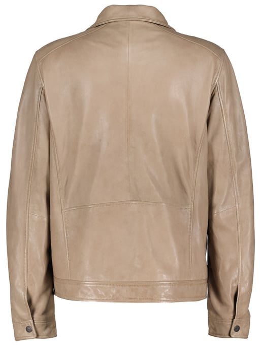 Oxford-Lederjacke - Taupe - Image 2