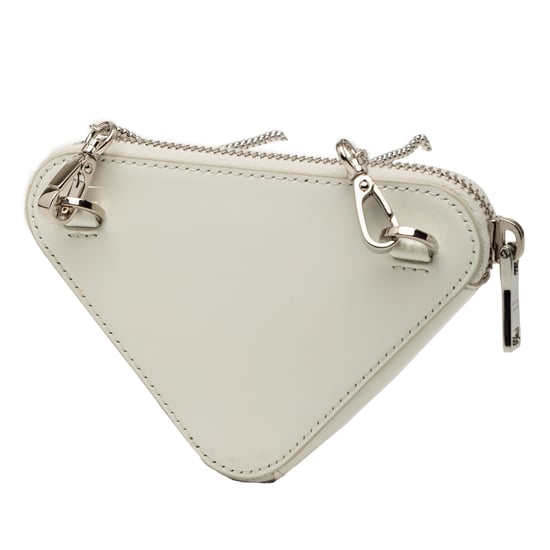 Gebrauchte Mini-Tasche aus gebürstetem Leder mit Dreieckskette - Image 2