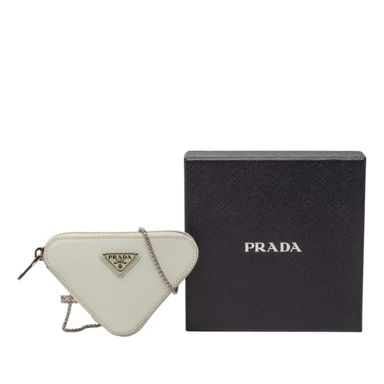 Gebrauchte Mini-Tasche aus gebürstetem Leder mit Dreieckskette - Image 6