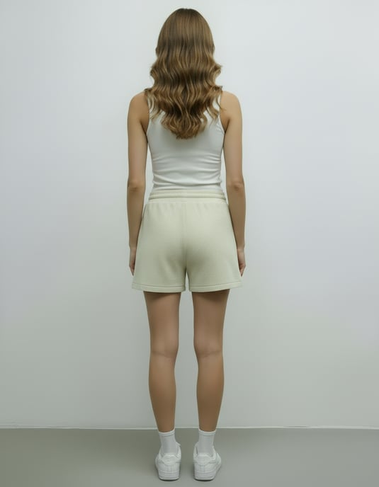 Elastische Shorts mit hoher Taille aus Stein - Image 3