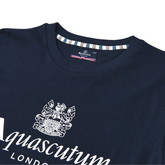 Aquascutum Active Beach Basic T-shirt Mit Großem Logo In Marineblau - Image 2