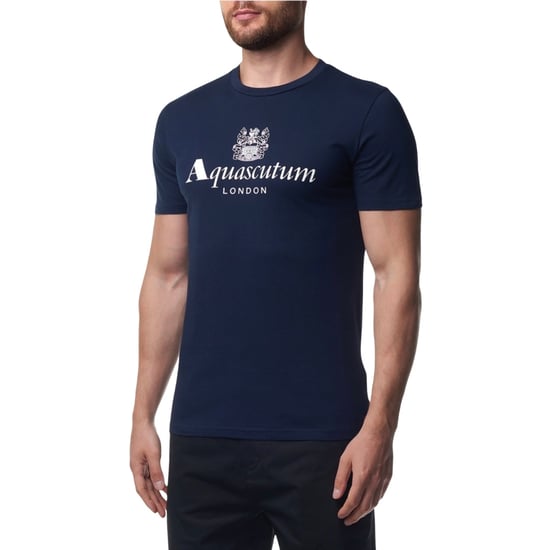 Aquascutum Active Beach Basic T-shirt Mit Großem Logo In Marineblau - Image 3