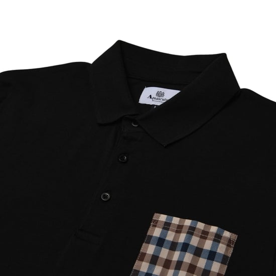 Aquascutum Active Beach Sailor Check Schwarzes Poloshirt - Image 2