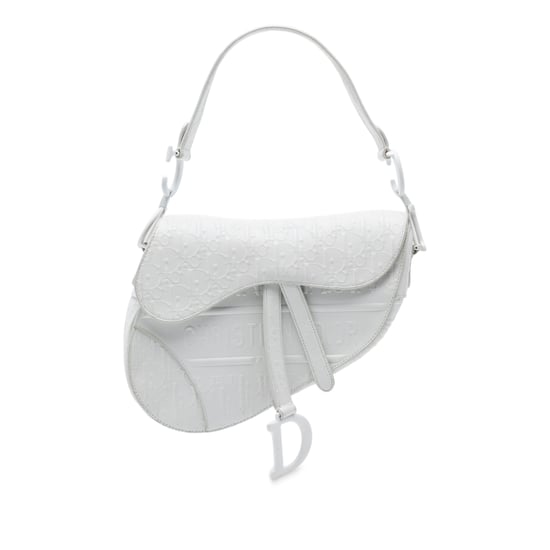 Gebrauchte schräg geprägte Kalbsleder Satteltasche - Image 1