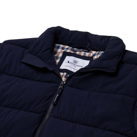 Aquascutum Active Sp Marineblaue Steppjacke Mit Stehkragen - Image 2