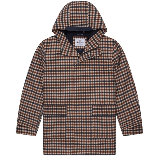 Aquascutum Active Woll-kapuzenmantel Club Check Jacke - Image 1