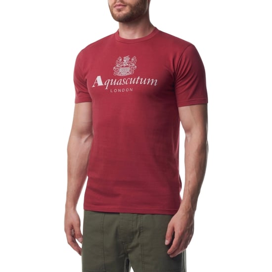 Aquascutum Active Beach Basic Big Logo Bordeaux Burgundy T-shirt - Image 3