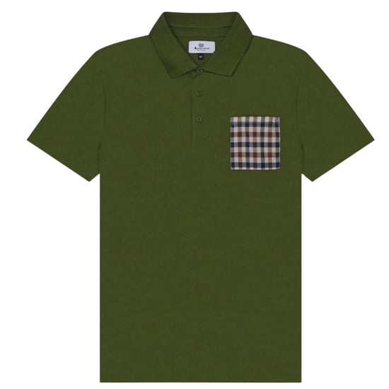 Aquascutum Active Beach Sailor Check Polo Poloshirt In Armeegrün - Image 1