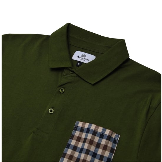 Aquascutum Active Beach Sailor Check Polo Poloshirt In Armeegrün - Image 2