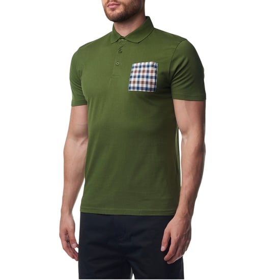 Aquascutum Active Beach Sailor Check Polo Poloshirt In Armeegrün - Image 3