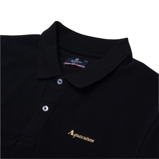 Aquascutum Active Cotton Polo Dry-fit Schwarzes Poloshirt - Image 2