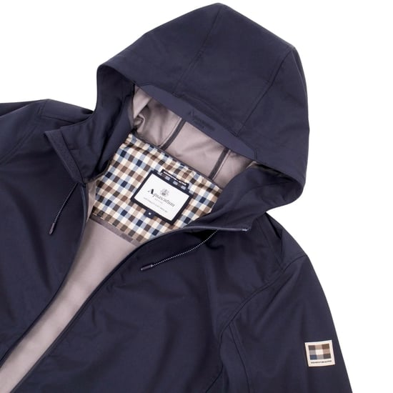 Aquascutum Active Navy Blue Shell Hybrid Kapuzenjacke - Image 5