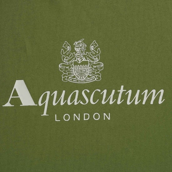 Aquascutum Active Big Logo Crew Neck Army Green Sweatshirt - Image 3