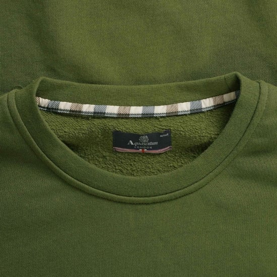 Aquascutum Active Big Logo Crew Neck Army Green Sweatshirt - Image 4
