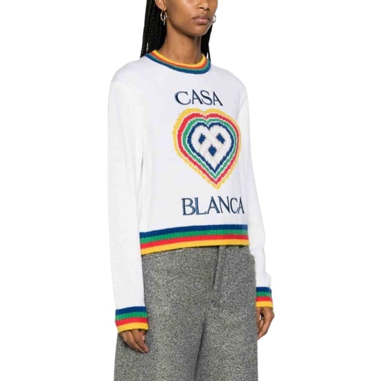 Casablanca Heart Casa Markenpullover, Weiße Strickware - Image 2