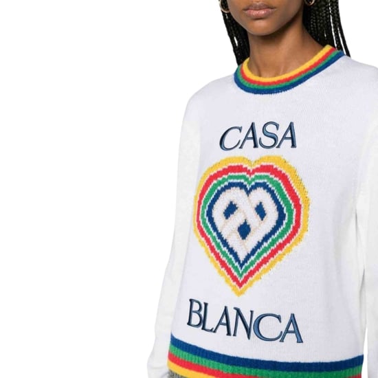 Casablanca Heart Casa Markenpullover, Weiße Strickware - Image 4